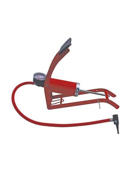 Foot Pump W/Gauge 120mm Blue.